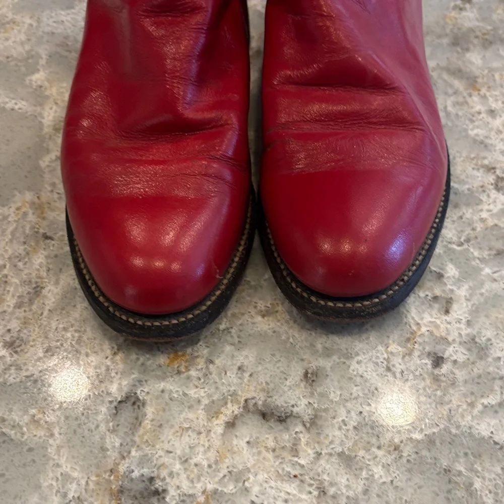 Justin Boots Red Heeled Women's Boots 4A - Picture 7 of 8